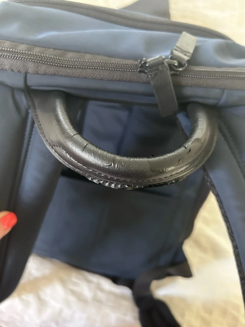 Tumi Navy Blue Men's Backpack with Front Zip Pocket